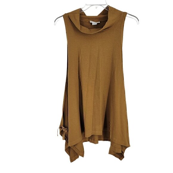 Bryn Walker Small Brown Dorian Vest Top Poncho Bamboo Lagenlook Cowl neck - Picture 1 of 7